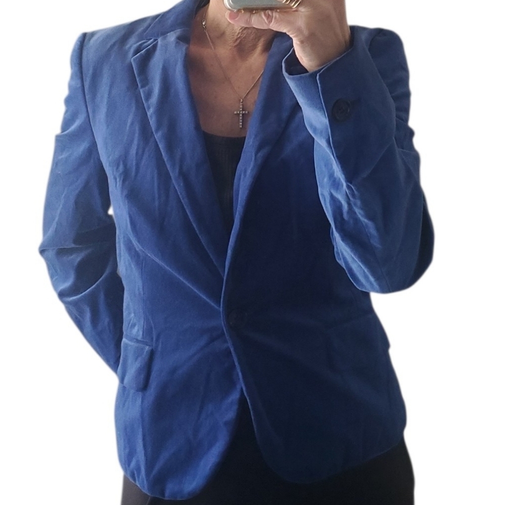HUGO Boss Cobalt Royal Blue Blazer Tailored Velvet Jacket
